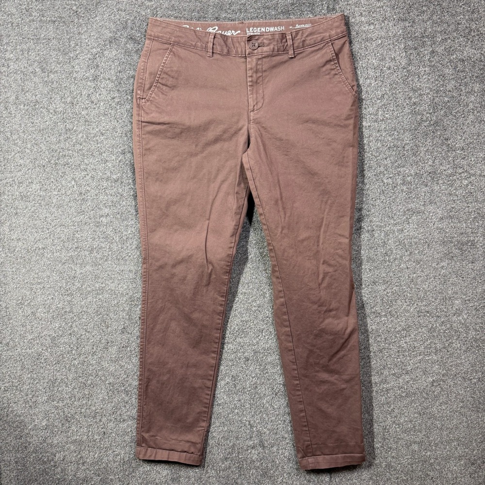 Eddie Bauer Pants Legendwash Stretch Boyfriend Slim Mauve Brown Women 8